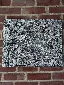 Original Abstract Action Painting jackson pollock style signed art decor paint - Picture 1 of 12