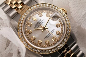 Reloj Rolex Datejust 31 mm blanco madreperla esfera dos tonos diamantes - Imagen 1 de 9