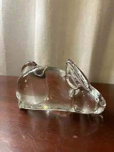 Vtg Silvestri Clear Glass Bunny Rabbit Bookend Figurine Paperweight - Picture 1 of 11
