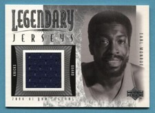 2001-02 UPPER DECK LEGENDS EARL MONROE GAME USED LEGENDARY JERSEYS CARD #EM-J