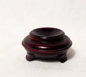 Egg Display Stand Hand Carved Cherry Wood 1" x 1.5" Footed Pedestal - Picture 1 of 8