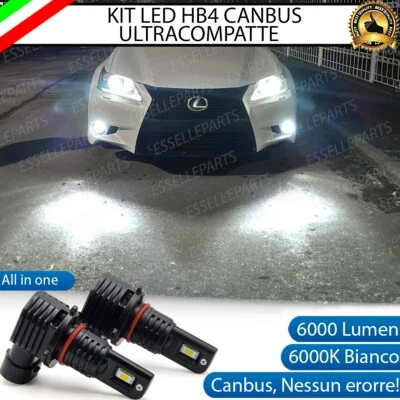 KIT FULL LED HB4 FENDINEBBIA LEXUS GS MK4 IV 6000K BIANCO 6000 LUMEN CANBUS - Immagine 1 di 4