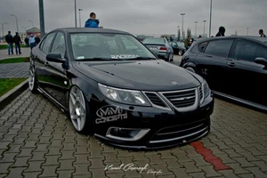 Labio de alerón negro Saab 9-3 Turbo X espada frontal enfoque alerón Cup - Imagen 1 de 3