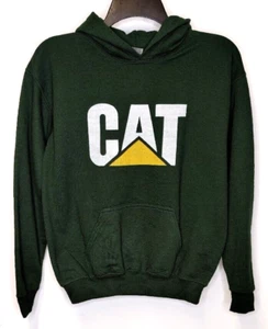 Caterpillar CAT Hoodie Youth Size Large Green Pullover Gildan - Picture 1 of 6