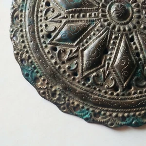 Ancient Byzantine bronze gilded ornament/adornment handmade carved details - Picture 1 of 5