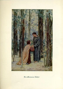 Franziskus -- Ein willkommener Schüler - Coloriert - aus 1931 - Picture 1 of 1