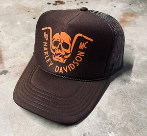 Harley Davidson Trucker Hat Snap Back Vintage Chopper Shovelhead Road Glide 8 - Picture 1 of 2