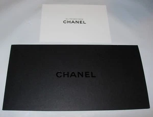 Authentic CHANEL blank white gift note Card black sheath Envelope 8 3/4 x 4 1/2 - Picture 1 of 3
