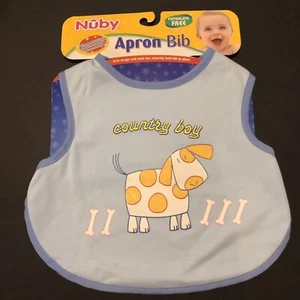 NUBY Country Boy Apron Bib 100% Cotton Tie Closure NEW - Picture 1 of 4