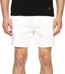Armani Jeans 180543 Mens Stretch Cotton Twill Chino Shorts White Size 28 - Picture 1 of 4