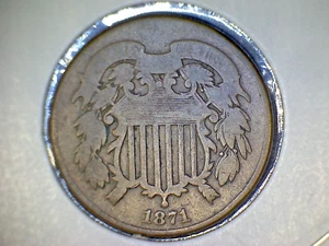 1871 Two-Cent Pieces - Picture 1 of 2