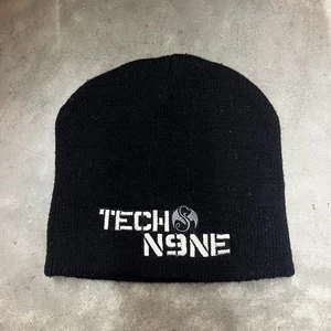 Tech N9ne Beanie Adulto Taglia Unica Berretto Nero Logo Ricamato - Foto 1 di 3