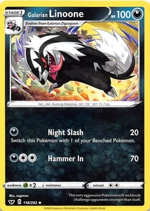 Galarian Linoone 118/202 SWSH01 Sword & Shield Base Set Pokemon 007861 - Picture 1 of 2