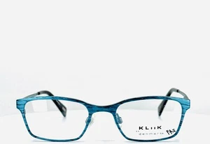 NEW KLIIK 566 451 Blue Unisex Rectangle Full Rim Eyeglasses 47-18-135 B:31 - Picture 1 of 11