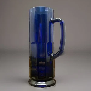 Vtg Cobalt Blue 20oz Glass Beer Mug 8” Barware - Picture 1 of 9
