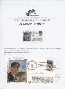 Al Barlick Firmado Auto FDC HOF Árbitro 7 Serie Mundial y All Star Games - Imagen 1 de 1