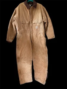 Vintage Carhartt Overall isoliert Union Hergestellt in den USA braun Entenarbeit Männer Jagd - Bild 1 von 10