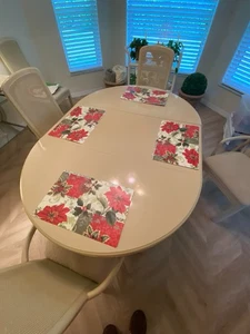 Weihnachten Tischsets Vinyl Rot Weihnachtsstern & Birnen Wende Set 4 - Bild 1 von 16