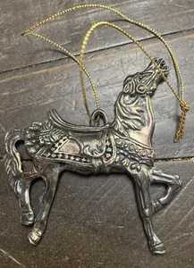 Vintage Reed & Barton versilbertes Karussell Pferd Ornament - Bild 1 von 5