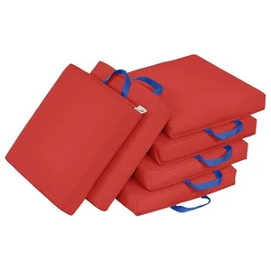ECR4Kids SoftZone Bodenkissen, quadratisch, flexible Sitzgelegenheit, rot, 6 Stück - Bild 1 von 3