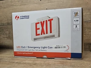 Lithonia Lighting Ecbr Led M6 Exit Sign With Emergency Lights, White, 1 Or 2 - Picture 1 of 6