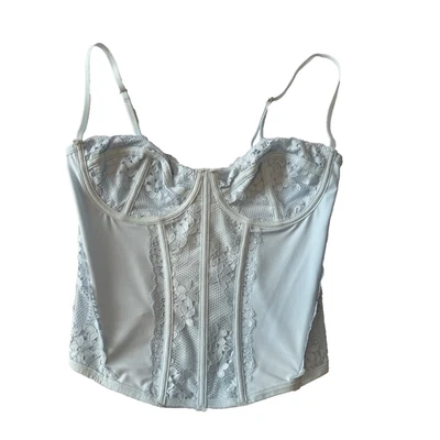 Forever 21 Nuevo con Etiquetas Para Mujer L Sexy Bustier Corsé Lencería Recortada Pastel Azul Claro Foto 1 de 4