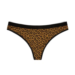 Leopard Print Women's Thongs, Sexy Animal Print Underwear, Cheetah Pattern - Picture 1 of 26