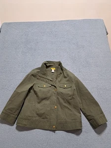 Ruby Rd. Army Green Textured Jacket Womens Size Small Button Front Long Sleeve - Picture 1 of 9