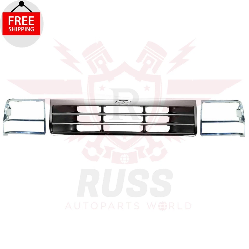New Front Grille And Headlamp Door Bezel Left Right Fits 1991-1994 Ford Explorer - Image 1 of 4