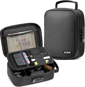 OZCHIN Smell Proof Bag mit Zahlenschloss Tabakpfeifentasche L, schwarz - Bild 1 von 7