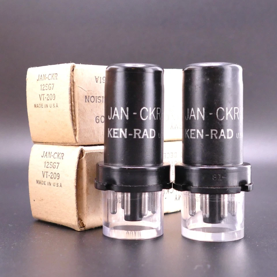 Dos tubos KEN-RAD JAN-CKR 12SG7 VT-209 NUEVOS EN CAJA Prueba Milspec %: 100 102 TV-7 Foto 1 de 1