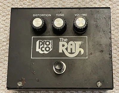 Pedal efecto distorsión versión original 1-A logotipo flecos ProCo The RAT 1979 Foto 1 de 4