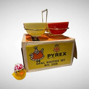 Vintage JAJ Pyrex Opal Hostess Set with Original Box  NOS - Picture 1 of 14