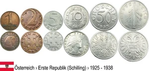 KMS Österreich Erste Republik (Schilling)  _1925 - 1938_ LOT_ complete - Picture 1 of 1