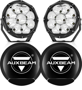 AUXBEAM 7" Zoll LED Fahrlicht Bar Pods Arbeitslampe & schwarze Lederabdeckung Schild - Bild 1 von 12