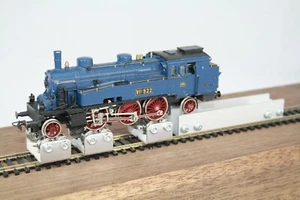 3 Gleisrollenböcke Spur H0 incl. Vor/Nachläufer Rollenprüfstand DC/DCC NEU - Picture 1 of 5