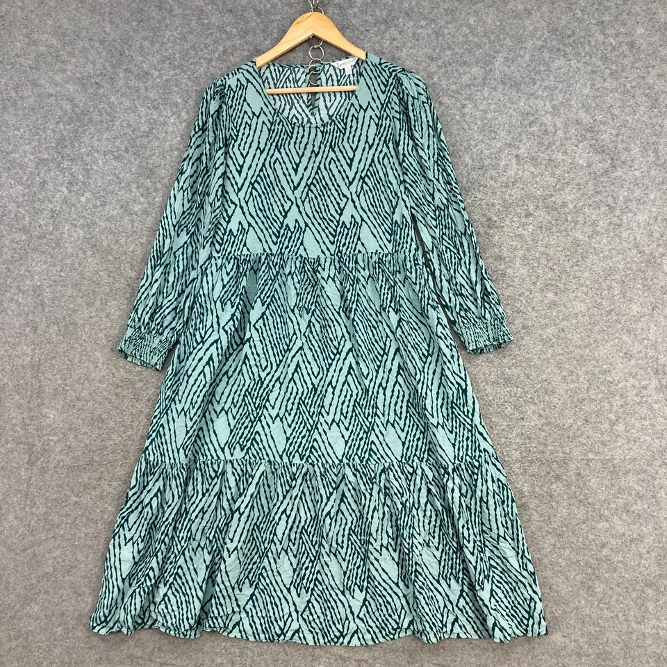 Vestido midi Sunny Girl para mujer talla S pequeño verde manga larga cuello redondo 44827 Foto 1 de 4