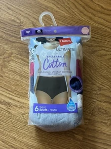 Hanes ~ 6-Pair Women's Ultimate Brief Underwear Panties Cotton Breathe ~ 3XL/10 - Picture 1 of 5