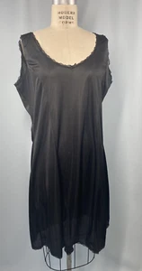 Vintage Slip Completo TALLA 1X MUJER PLUS Negro Nylon CW CLÁSICOS Modesto - Imagen 1 de 8