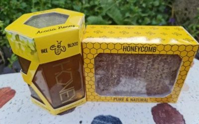 Gift Pack - Honey and Honeycomb, 2025 New  Harvest- ORGANIC HONEY - Image 1 of 4