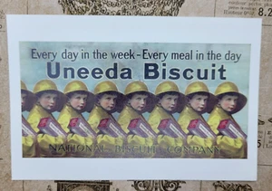 Uneeda Biscuit Natl Biscuit Co Regenmantel Jungen 20er Jahre Repro Werbung Postkarte - Bild 1 von 4