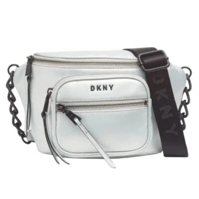 DKNY Metallic Silver & Black “Abby” Belt Bag, Adjustable Fanny Pack, NWT! - Image 1 of 4
