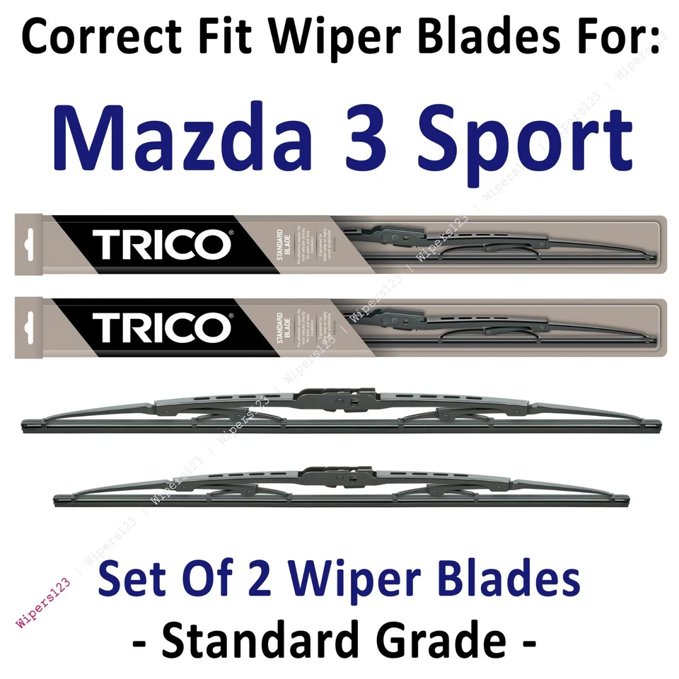 Wiper Blades 2 件装标准雨刮器适合 2014 - 2018 年马自达 3 Sport - 30240/180 — 第 1/1 张图片