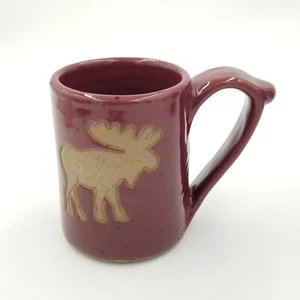 Collection Circle Stoneware Pottery Art MUG Moose Paw Print Marron Rustic - Picture 1 of 4