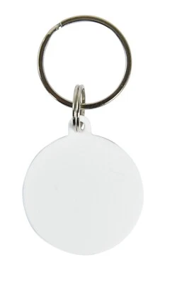 Llavero redondo artesanal de polímero blanco en blanco para sublimación 35x35 mm 10 piezas Foto 1 de 4
