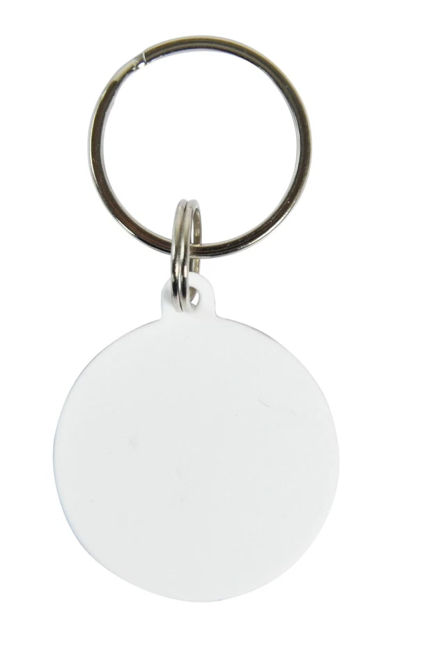 Llavero redondo artesanal de polímero blanco en blanco para sublimación 35x35 mm 10 piezas Foto 1 de 4