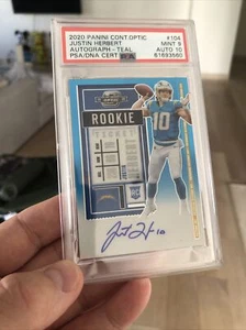 justin herbert contenders optic auto /99 psa 9