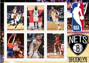 Stamp block NBA Basketball NETS Brooklyn Palau unpostal issue - Picture 1 of 1