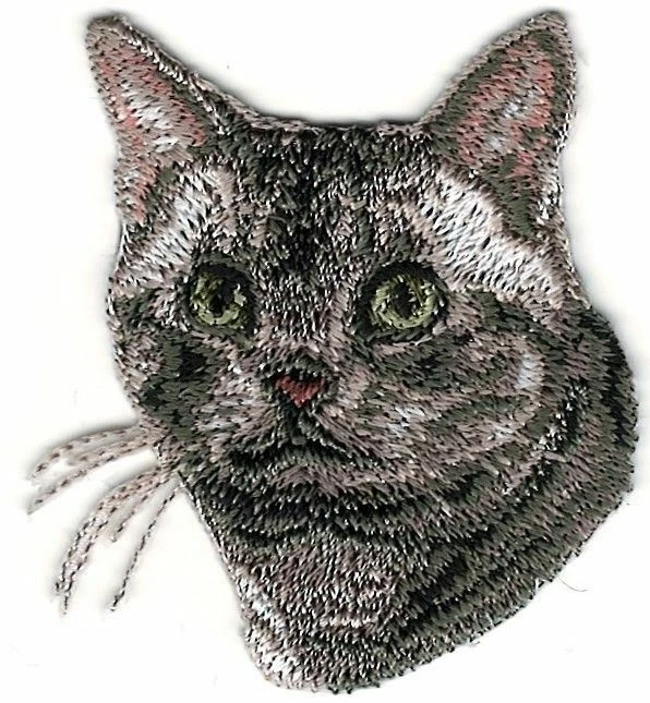 American Short Hair Cat Patch Embroidered Cut out Iron on Sew on - Image 1 of 1
