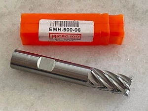 1 new MICRO-100 1/2" x 1" x 3" 6FL SE Solid Carbide End Mill, EMH-500-06 - Picture 1 of 2